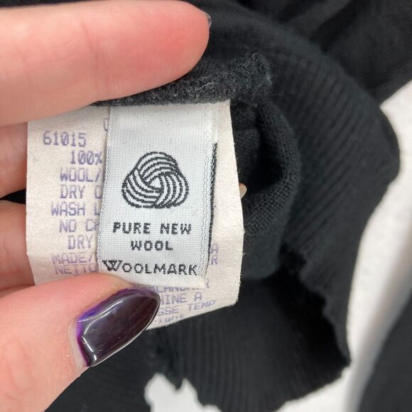 Vintage Tundra Canada Merino Wool Sweater Mens XL Black‎ V Neck Long Sleeve Knit - Picture 6 of 14